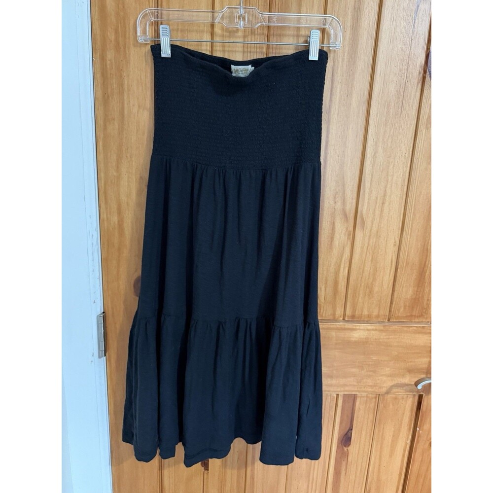 Nation LTD Nyla Smocked Midi Skirt Women’s Size XS Black Boho Chic Whimsical